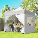 Metal Pop Up Gazebo 300cm Width x 300cm Depth With Sidewalls - Velmora