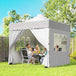 Metal Pop Up Gazebo 300cm Width x 300cm Depth With Sidewalls - Velmora