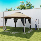 Metal Pop Up Gazebo 356cm Width x 356 Depth - Velmora