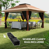 Metal Pop Up Gazebo 356cm Width x 356 Depth - Velmora