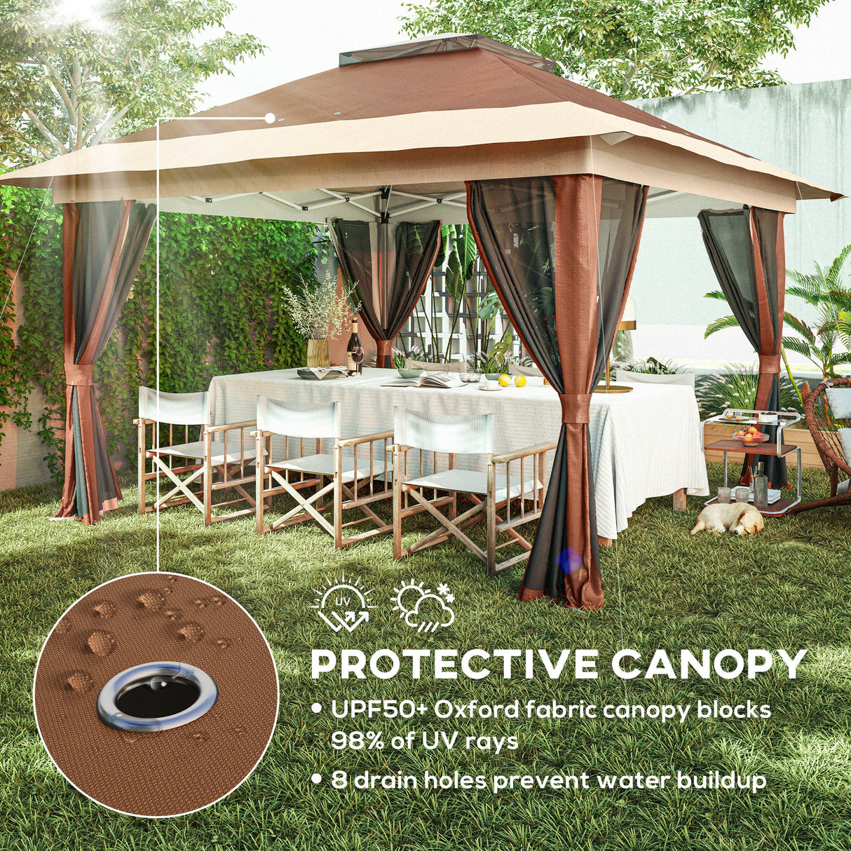 Metal Pop Up Gazebo 356cm Width x 356 Depth - Velmora