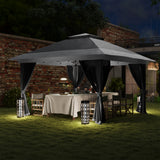 Metal Pop Up Gazebo 356cm Width x 356 Depth - Velmora