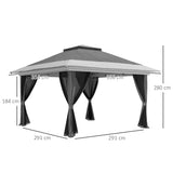 Metal Pop Up Gazebo 356cm Width x 356 Depth - Velmora
