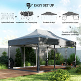 Metal Pop Up Gazebo 450cm Width x 300cm Depth With UPF50+ Heavy Duty - Velmora