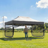 Metal Pop Up Gazebo 450cm Width x 300cm Depth With UPF50+ Heavy Duty - Velmora