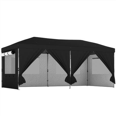 Metal Pop Up Gazebo Canopy 590cm Width x 297cm Depth With UV50+ Protection - Velmora