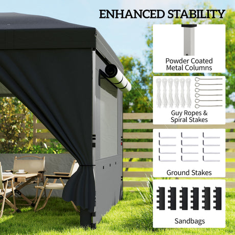Metal Pop Up Gazebo Canopy 590cm Width x 297cm Depth With UV50+ Protection - Velmora