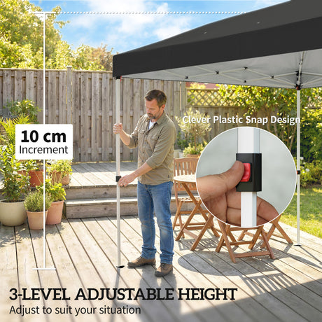Metal Pop Up Gazebo Canopy 590cm Width x 297cm Depth With UV50+ Protection - Velmora