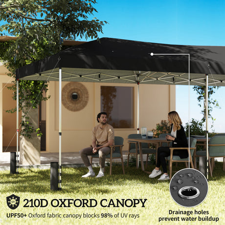 Metal Pop Up Gazebo Canopy 590cm Width x 297cm Depth With UV50+ Protection - Velmora