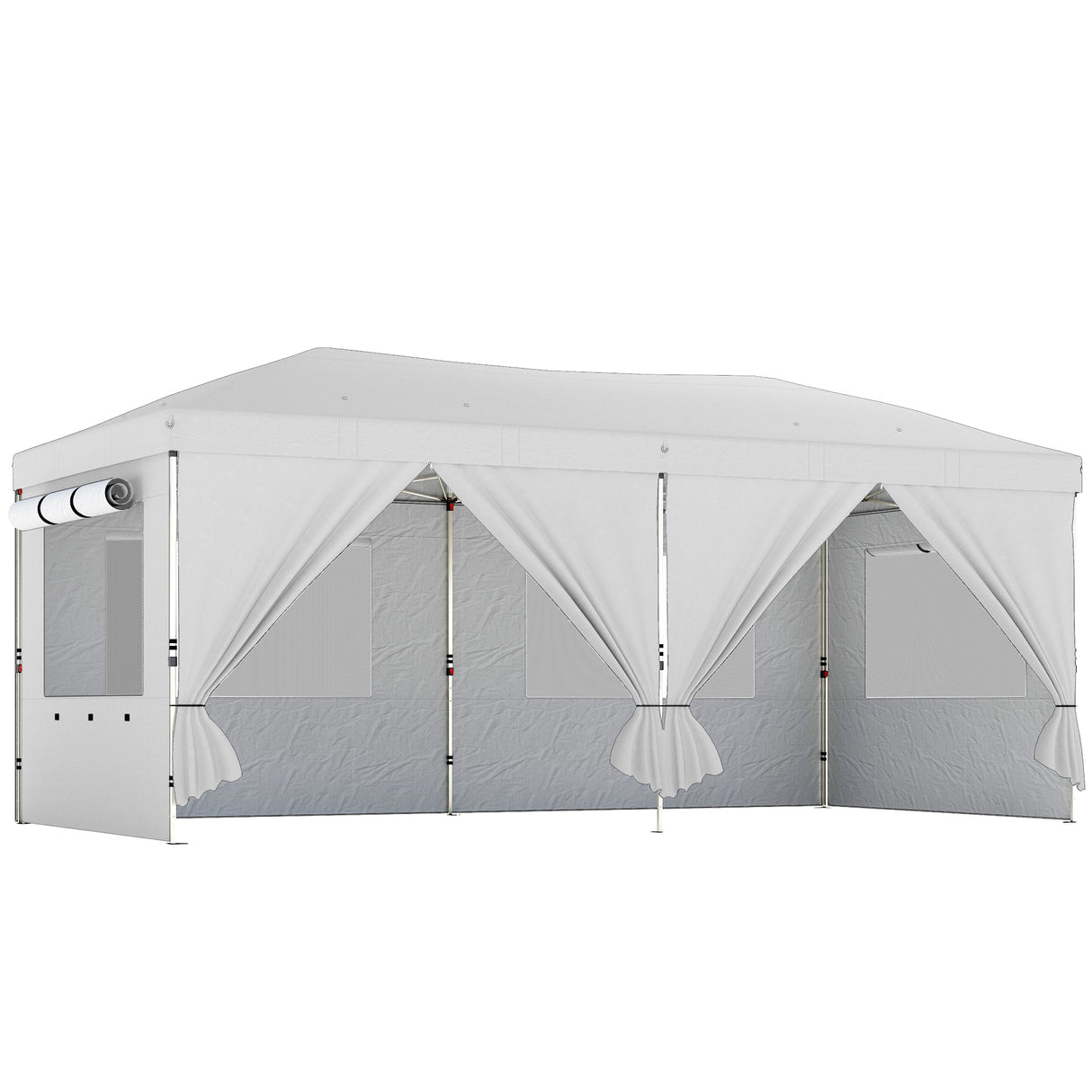 Metal Pop Up Gazebo Canopy 590cm Width x 297cm Depth With UV50+ Protection - Velmora