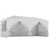 Metal Pop Up Gazebo Canopy 590cm Width x 297cm Depth With UV50+ Protection - Velmora