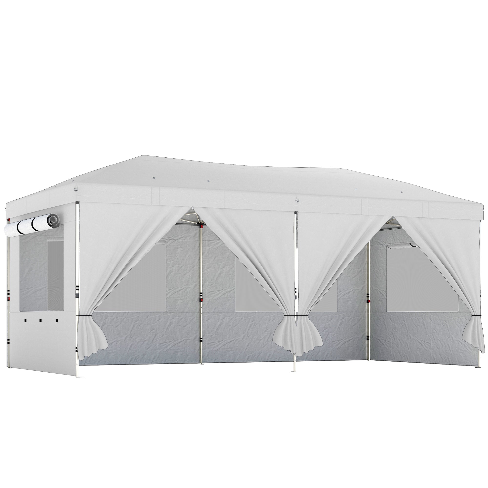 Metal Pop Up Gazebo Canopy 590cm Width x 297cm Depth With UV50+ Protection - Velmora