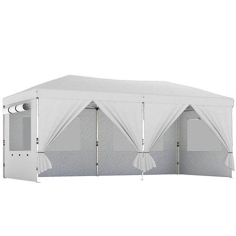 Metal Pop Up Gazebo Canopy 590cm Width x 297cm Depth With UV50+ Protection - Velmora