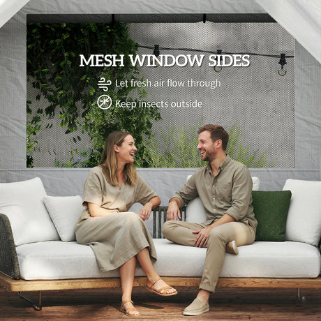 Metal Pop Up Gazebo Canopy 590cm Width x 297cm Depth With UV50+ Protection - Velmora