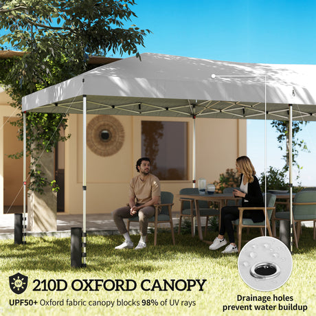 Metal Pop Up Gazebo Canopy 590cm Width x 297cm Depth With UV50+ Protection - Velmora