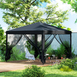 Metal Pop Up Gazebo Garden Tent Canopy 295cm Width x 295 Depth - Velmora