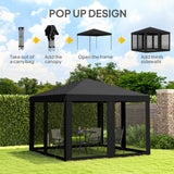 Metal Pop Up Gazebo Garden Tent Canopy 295cm Width x 295 Depth - Velmora