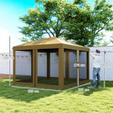 Metal Pop Up Gazebo Garden Tent Canopy 295cm Width x 295 Depth - Velmora
