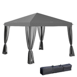 Metal Pop Up Gazebo Garden Tent Canopy 295cm Width x 295 Depth - Velmora