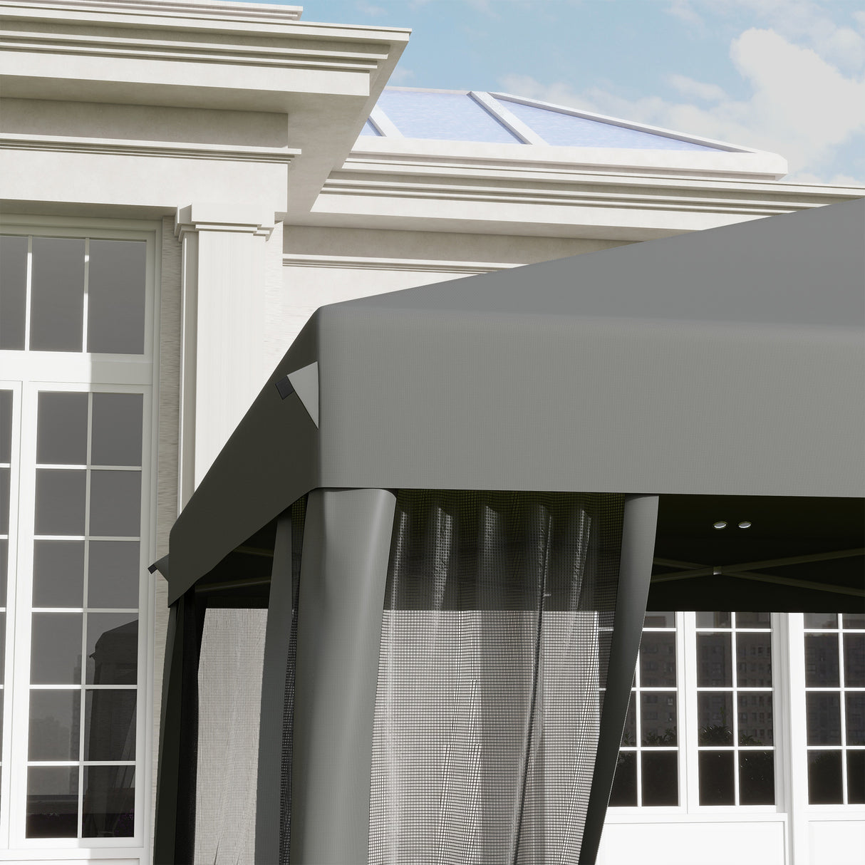 Metal Pop Up Gazebo Garden Tent Canopy 295cm Width x 295 Depth - Velmora