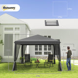 Metal Pop Up Gazebo Garden Tent Canopy 295cm Width x 295 Depth - Velmora