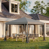 Metal Pop Up Gazebo Garden Tent Canopy 295cm Width x 295 Depth - Velmora
