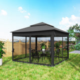 Metal Pop Up Gazebo Netting And Carry Bag 325cm Width x 325cm Depth - Velmora