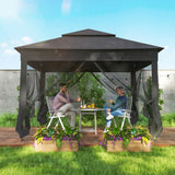 Metal Pop Up Gazebo Netting And Carry Bag 325cm Width x 325cm Depth - Velmora