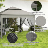 Metal Pop Up Gazebo Netting And Carry Bag 325cm Width x 325cm Depth - Velmora