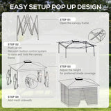 Metal Pop Up Gazebo Netting And Carry Bag 325cm Width x 325cm Depth - Velmora
