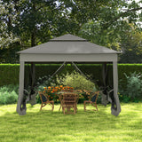 Metal Pop Up Gazebo Netting And Carry Bag 325cm Width x 325cm Depth - Velmora