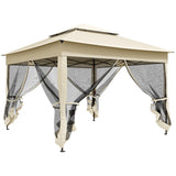 Metal Pop Up Gazebo Netting And Carry Bag 325cm Width x 325cm Depth - Velmora