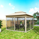 Metal Pop Up Gazebo Netting And Carry Bag 325cm Width x 325cm Depth - Velmora