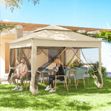 Metal Pop Up Gazebo Netting And Carry Bag 325cm Width x 325cm Depth - Velmora