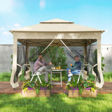 Metal Pop Up Gazebo Netting And Carry Bag 325cm Width x 325cm Depth - Velmora