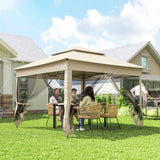 Metal Pop Up Gazebo Netting And Carry Bag 325cm Width x 325cm Depth - Velmora