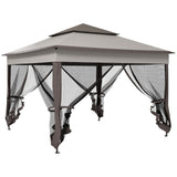Metal Pop Up Gazebo Netting And Carry Bag 325cm Width x 325cm Depth - Velmora