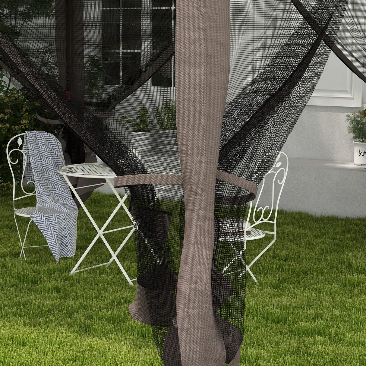 Metal Pop Up Gazebo Netting And Carry Bag 325cm Width x 325cm Depth - Velmora