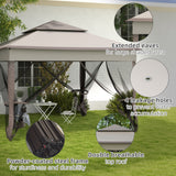 Metal Pop Up Gazebo Netting And Carry Bag 325cm Width x 325cm Depth - Velmora