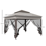Metal Pop Up Gazebo Netting And Carry Bag 325cm Width x 325cm Depth - Velmora