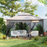 Metal Pop Up Gazebo Netting And Carry Bag 325cm Width x 325cm Depth - Velmora