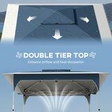Metal Pop Up Gazebo Party Tent 285cm Width x 285cm Depth - Velmora