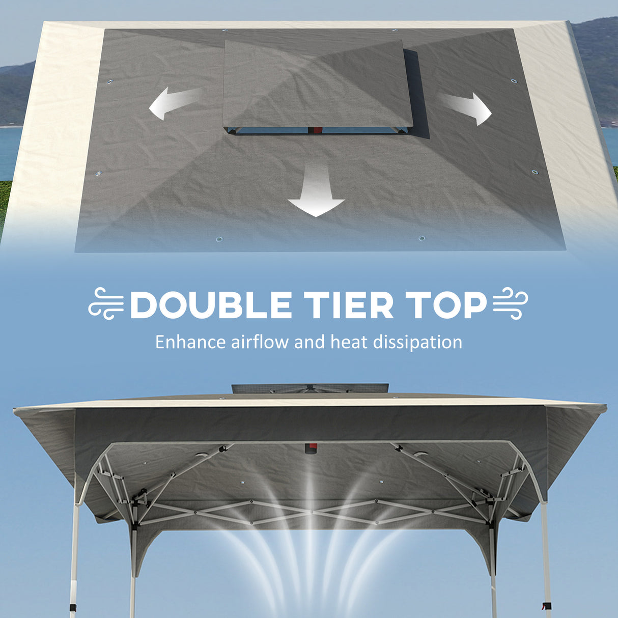 Metal Pop Up Gazebo Party Tent 285cm Width x 285cm Depth - Velmora