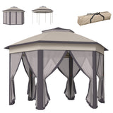 Metal Pop Up Gazebo Party Tent Canopy 405cm Width x 340cm Depth - Velmora