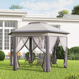 Metal Pop Up Gazebo Party Tent Canopy 405cm Width x 340cm Depth - Velmora