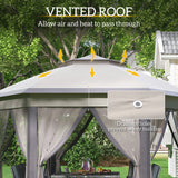 Metal Pop Up Gazebo Party Tent Canopy 405cm Width x 340cm Depth - Velmora