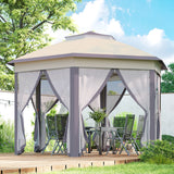 Metal Pop Up Gazebo Party Tent Canopy 405cm Width x 340cm Depth - Velmora