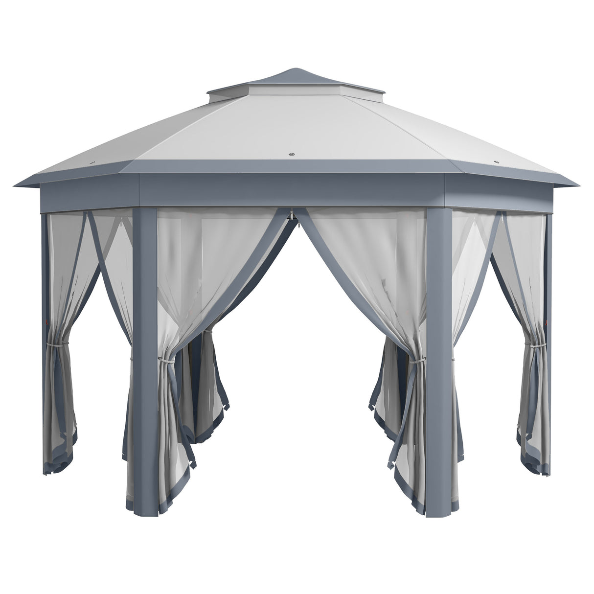 Metal Pop Up Gazebo Party Tent Canopy 405cm Width x 340cm Depth - Velmora