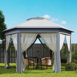 Metal Pop Up Gazebo Party Tent Canopy 405cm Width x 340cm Depth - Velmora