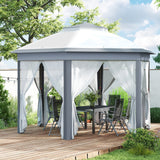 Metal Pop Up Gazebo Party Tent Canopy 405cm Width x 340cm Depth - Velmora